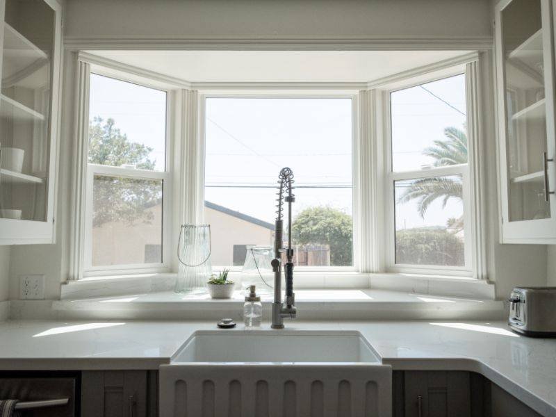 Bright, clean kitchen with a window