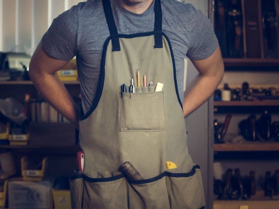 Handyman in a work apron