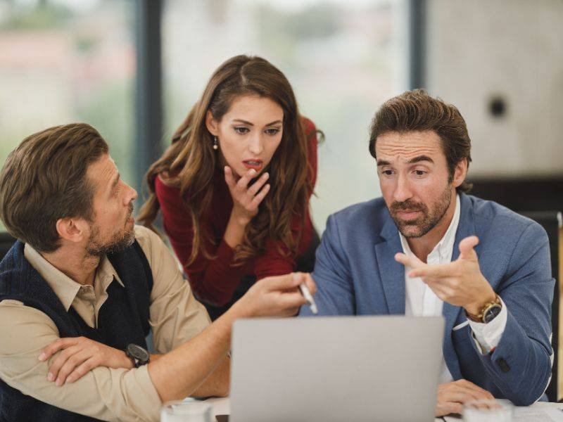 Team reviewing a website together