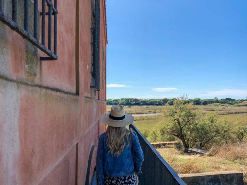 Traveller exploring an old town street