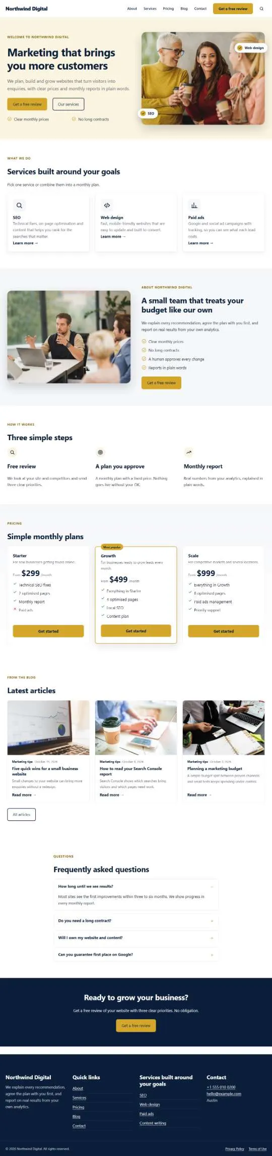 Agency website design by SEMRS