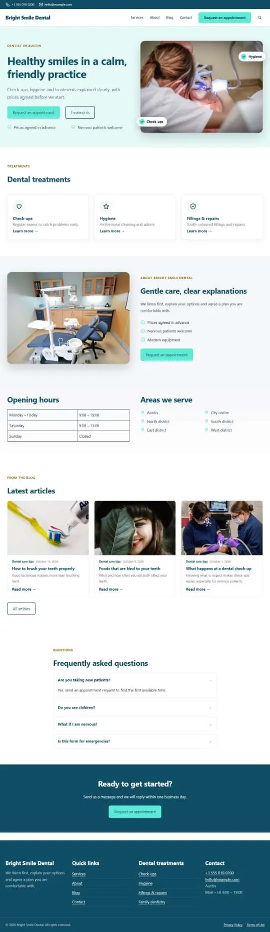 Dentist website design by SEMRS