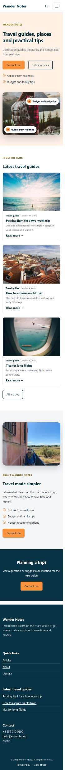 Web Design Portfolio 32 travel blog mobile