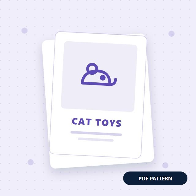 Cat Toy Set Pattern (Mice, Fish, Balls)