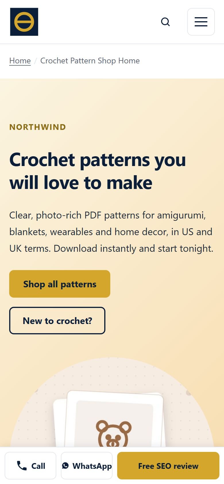 Web Design Portfolio 42 crochet shop mobile